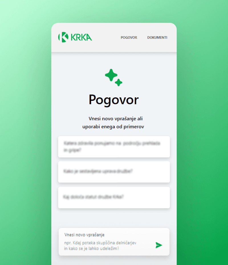 Krka AI agent za podporo